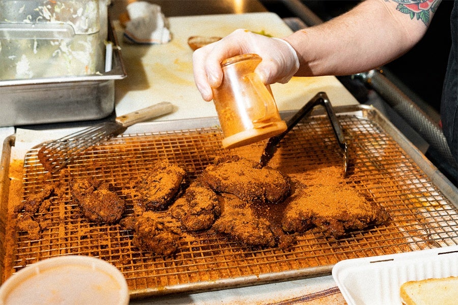 fried chicken prep